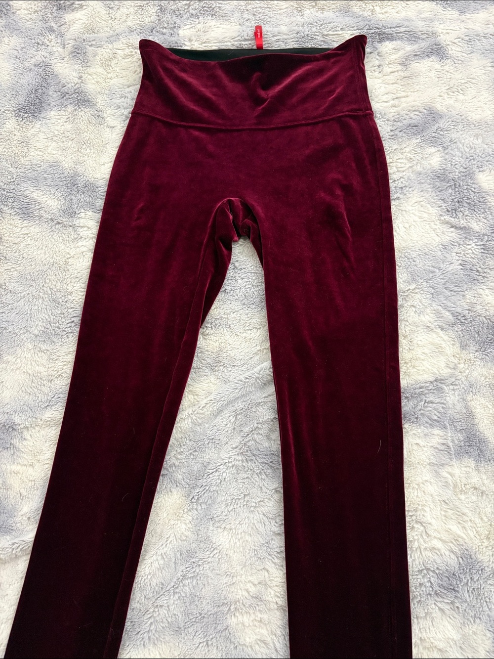 SPANX Velvet Leggings in Burgundy
